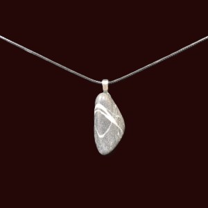 Black-Banded Agate “Wishing Stone” Pendant Necklace