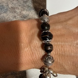 Lampwork & Bali Bead bracelet with Silver Chain