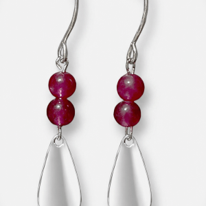 Red Chalcedony & Sterling Silver Accent Earrings