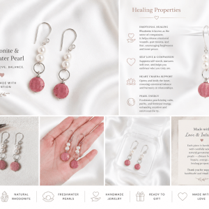 Rhodonite & Freshwater Pearl Earrings